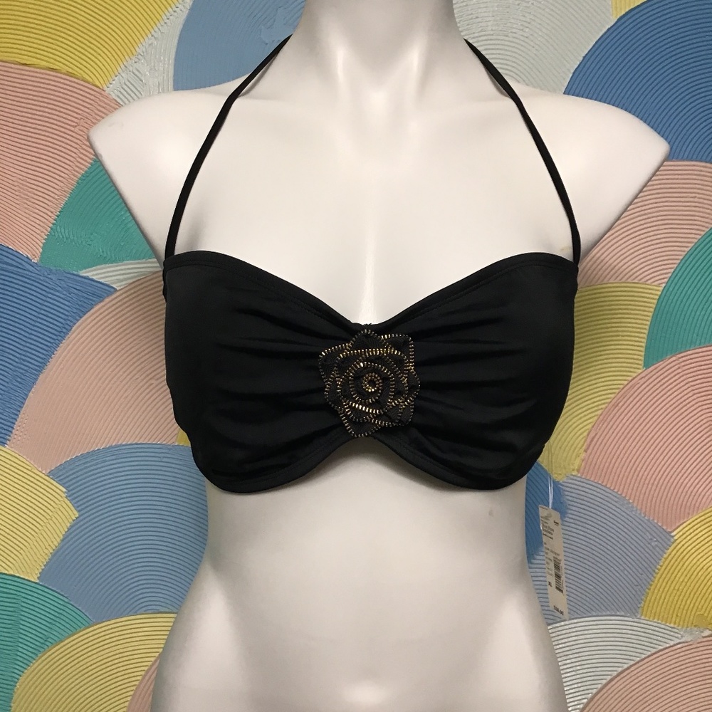 NWT Apostrophe black swimwear Top size XL